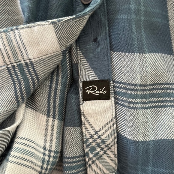 RAILS Hunter Plaid Flannel Shirt in Blue/Teal - Picture 4 of 7
